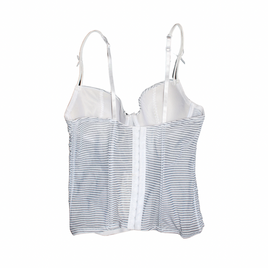 Stripped Mesh Corset Top