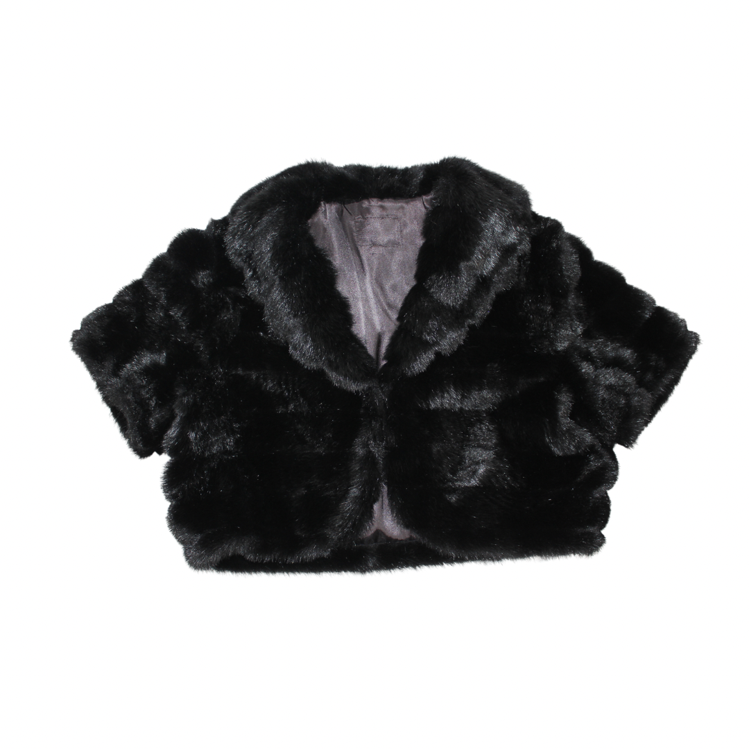 Vintage Faux Fur Cropped Jacket - XL