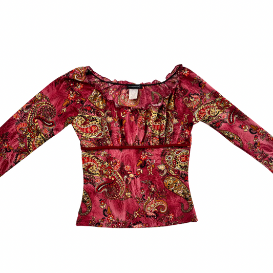 Vintage Paisley long sleeve top - S