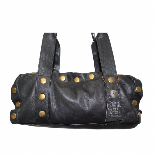 Y2K Leather Barrel Shoulder Bag