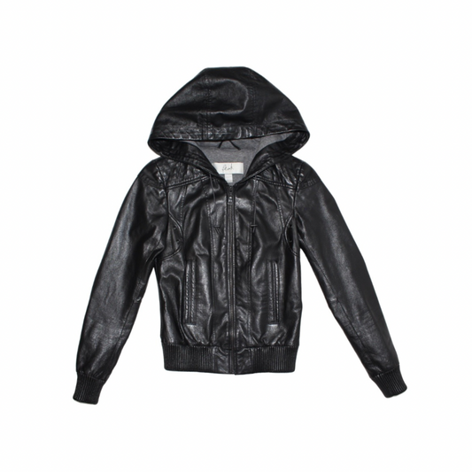 Blink Hooded Leather Jacket - 3XS