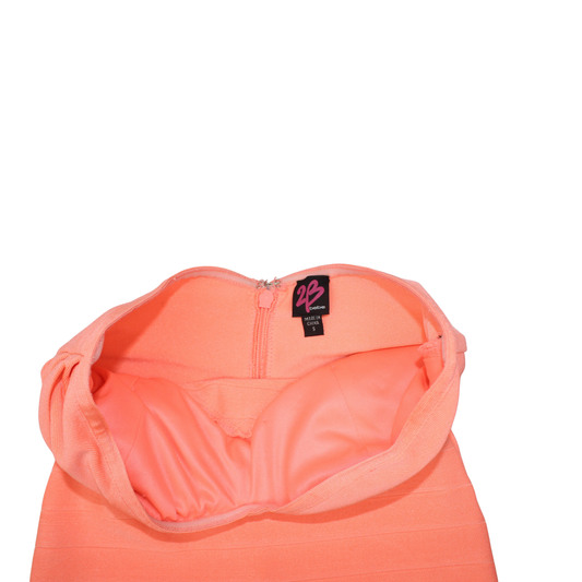 2Bebe Peach Bondage Mini Dress