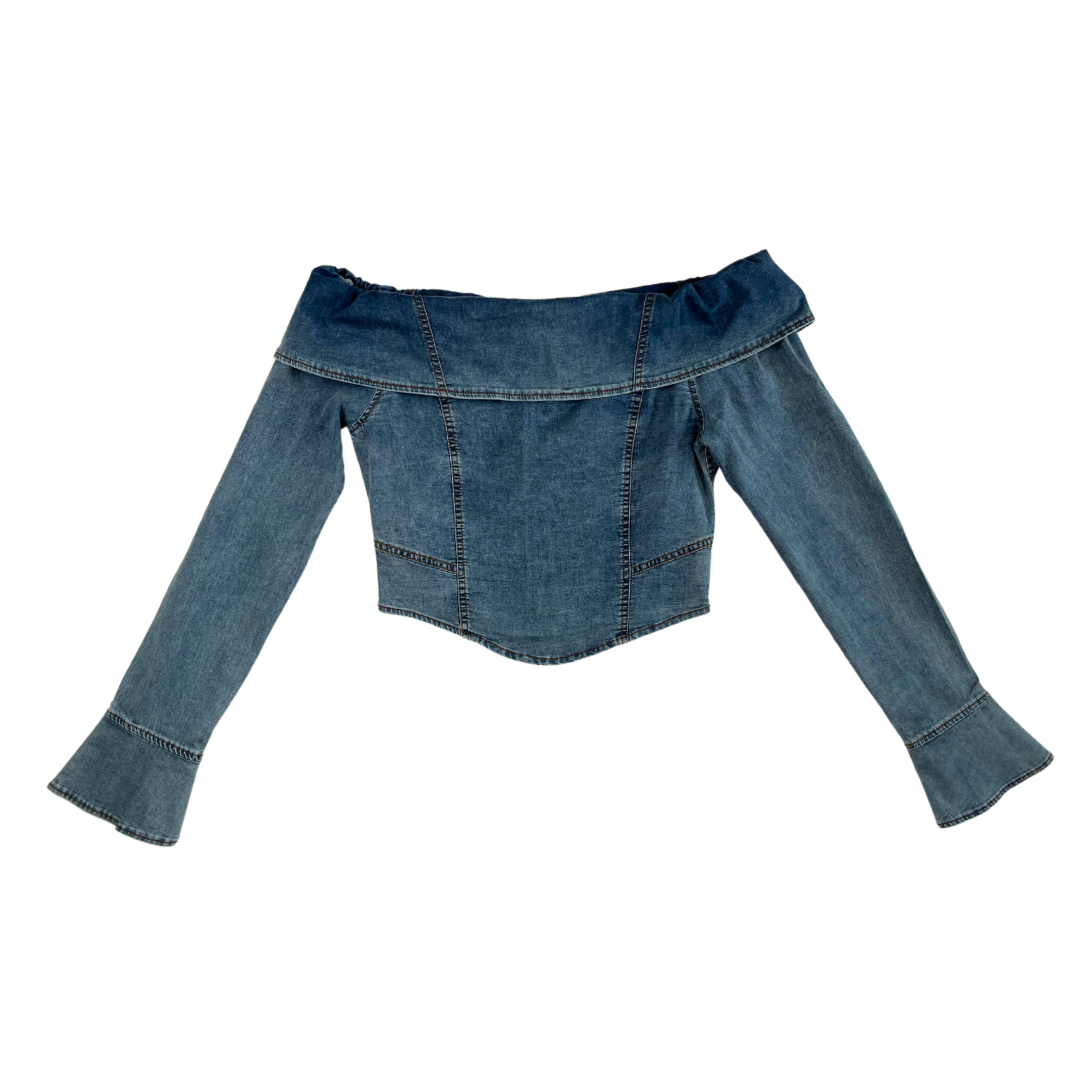 Denim Corset Style Top - M