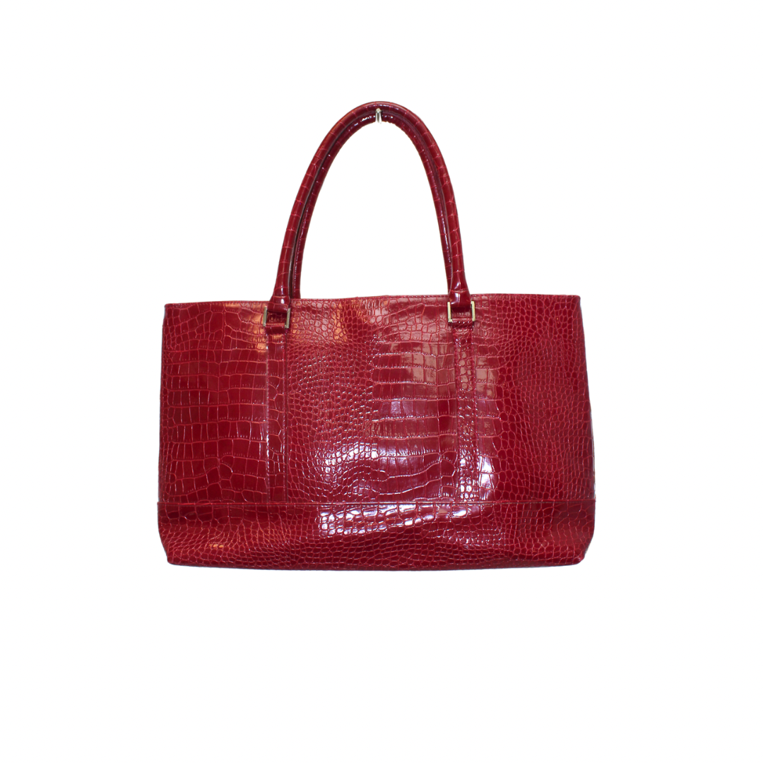 Croc Faux Leather Tote Bag