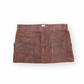 Brown Military Leather Skirt - 10