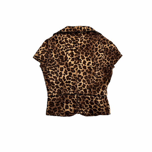 Vintage Cheetah Short Sleeve Blazer - M